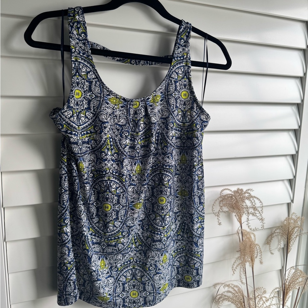 The Limited Blue and Yellow Patterned Tank Top